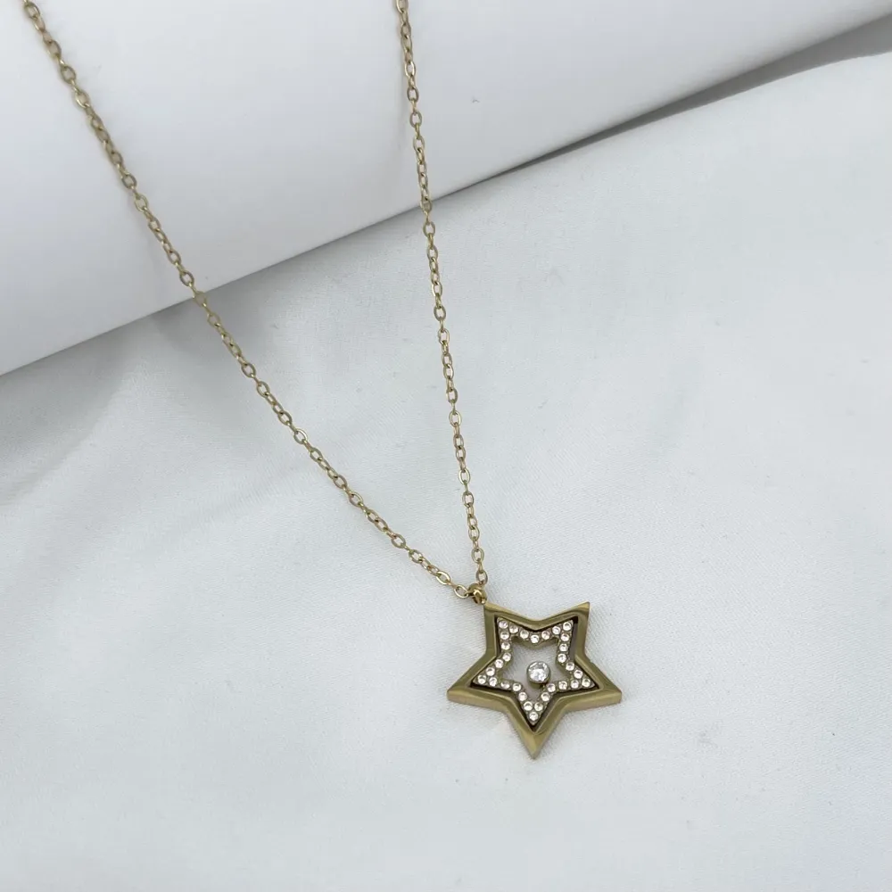 Stella-Collana Corta in Acciaio - CL-795-10590