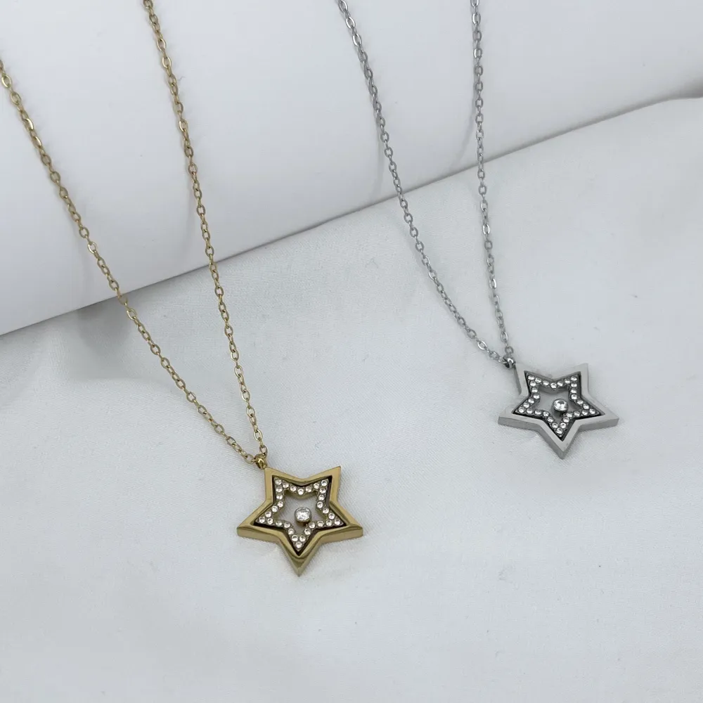 Stella-Collana Corta in Acciaio - CL-795-10590
