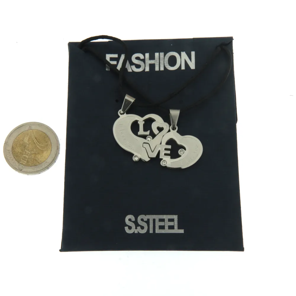 Cuore Love - Collana Doppia Acciaio_Acciaio_2