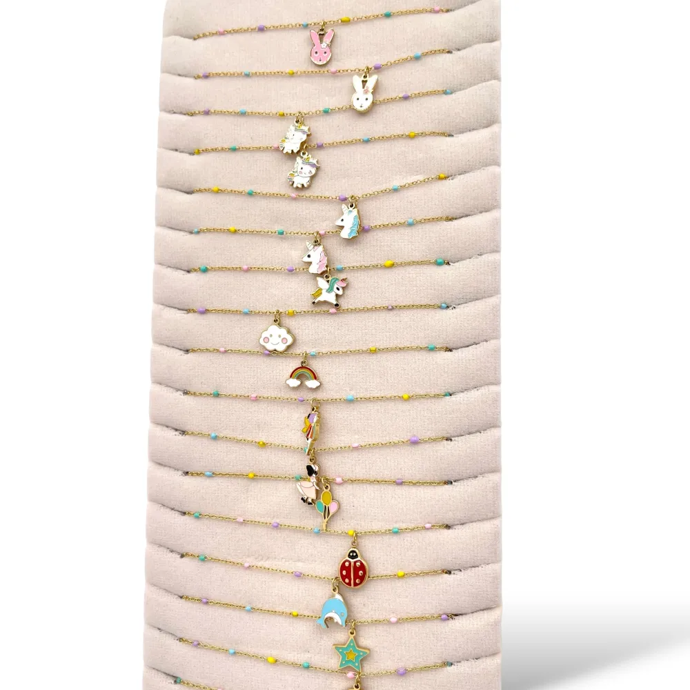 Mix Smaltati-24pz Collane corte in Acciaio - CL-413-3727
