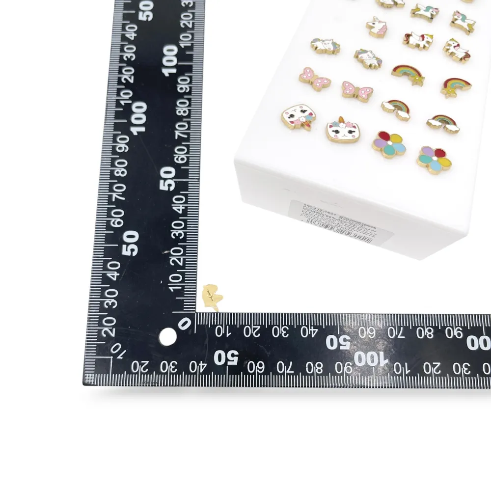 Nuvole, coniglio, unicorno, farfalle-24Pz Orecchini in Acciaio - OR-413-2531