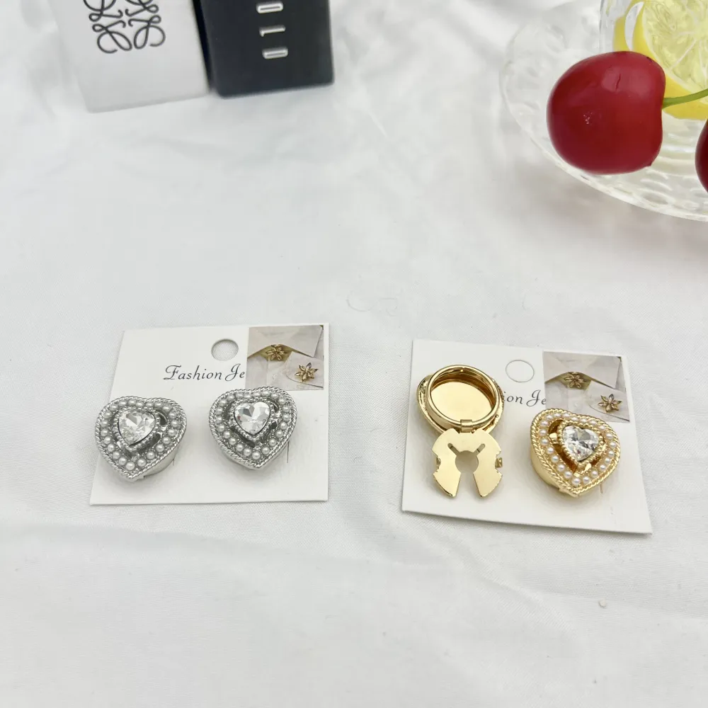 Cuore con perle - Copri bottone con zirconia - SP-312-459