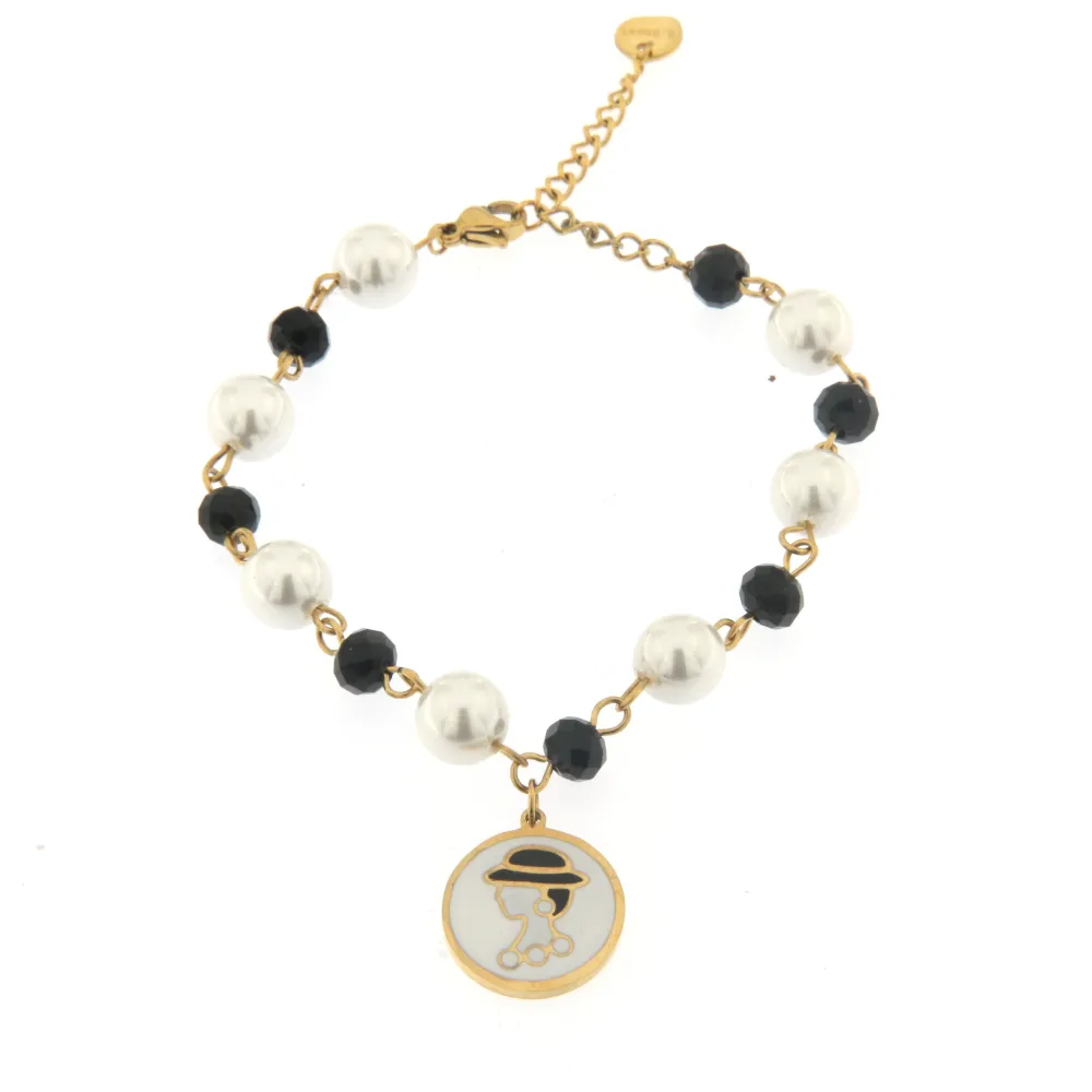 Donna - Bracciale Perla e Cristalli_Oro Giallo_1