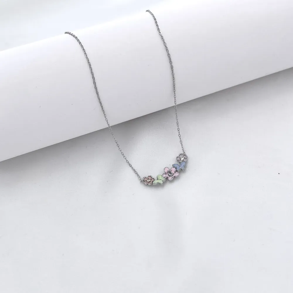 Fiori-Collana Corta in Acciaio - CL-795-10599