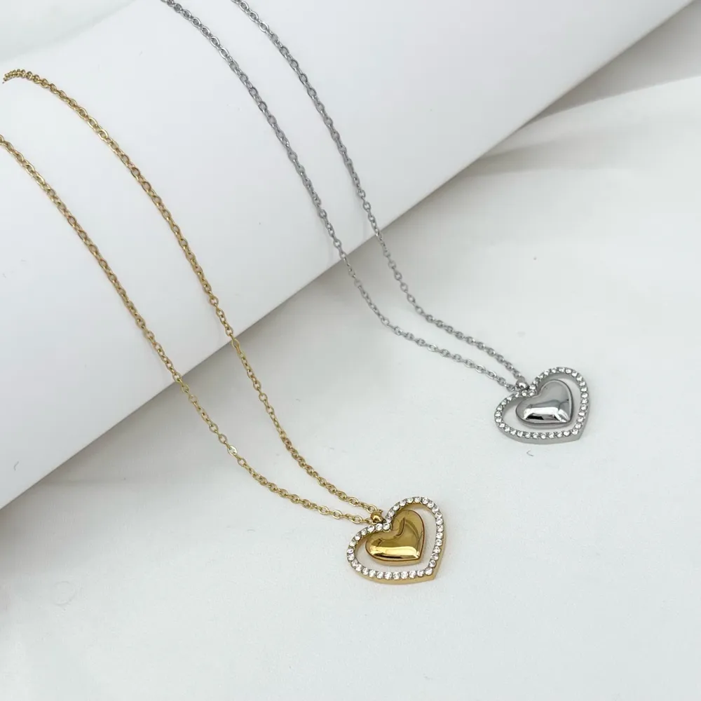 Cuore-Collana Corta in Acciaio - CL-795-10583
