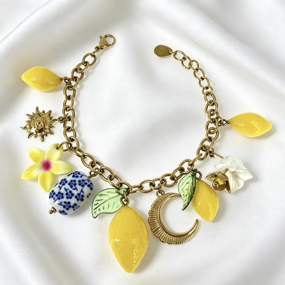 Limone Fiore Ceramica-Bracciale in Acciaio - BR-732-639