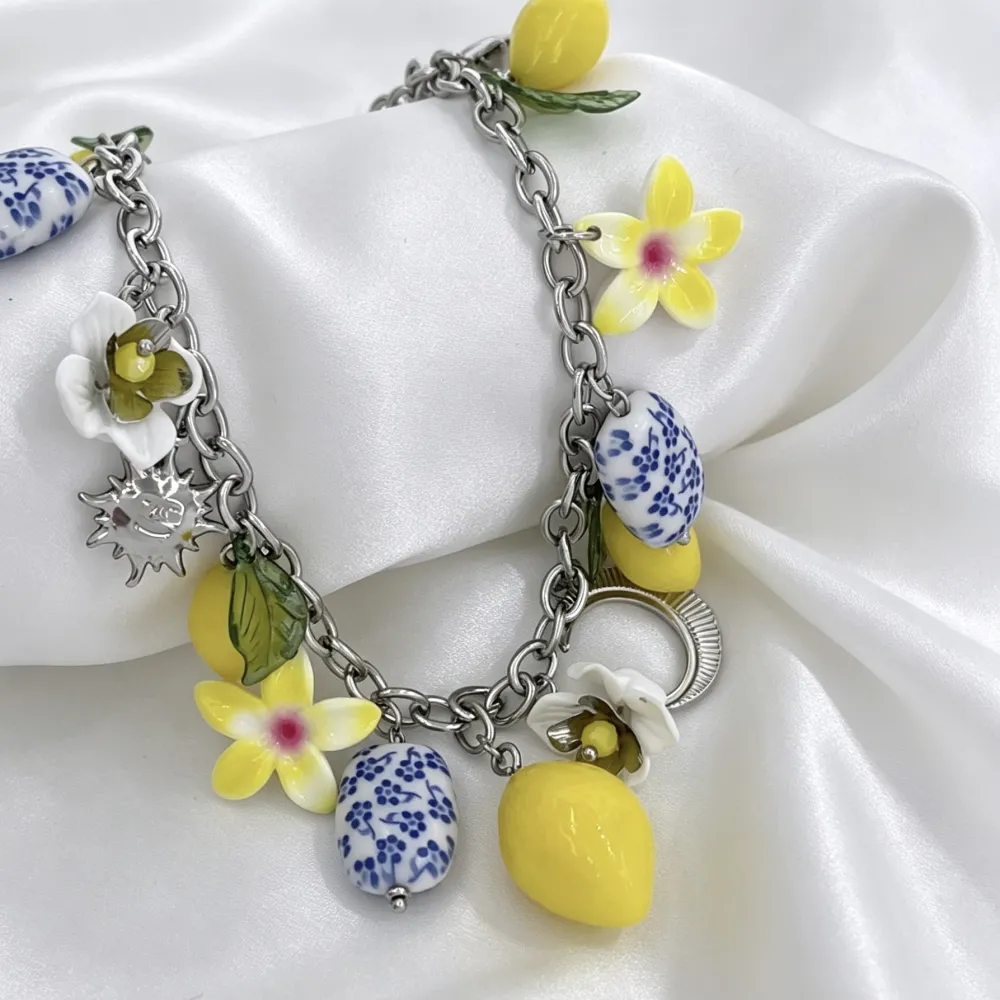 Limone ceramica-Collana corta in Acciaio - CL-732-638