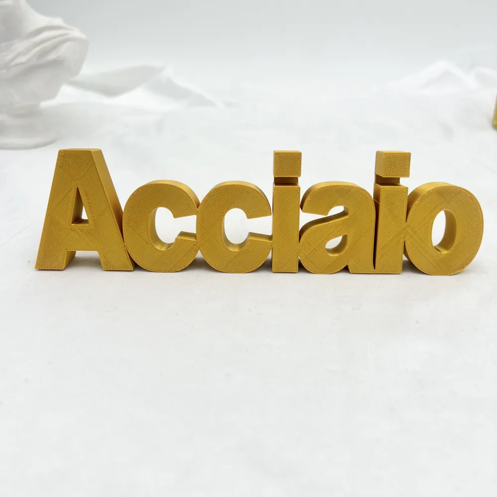Scritta ACCIAIO (stampante 3D) - Scritta ACCIAIO