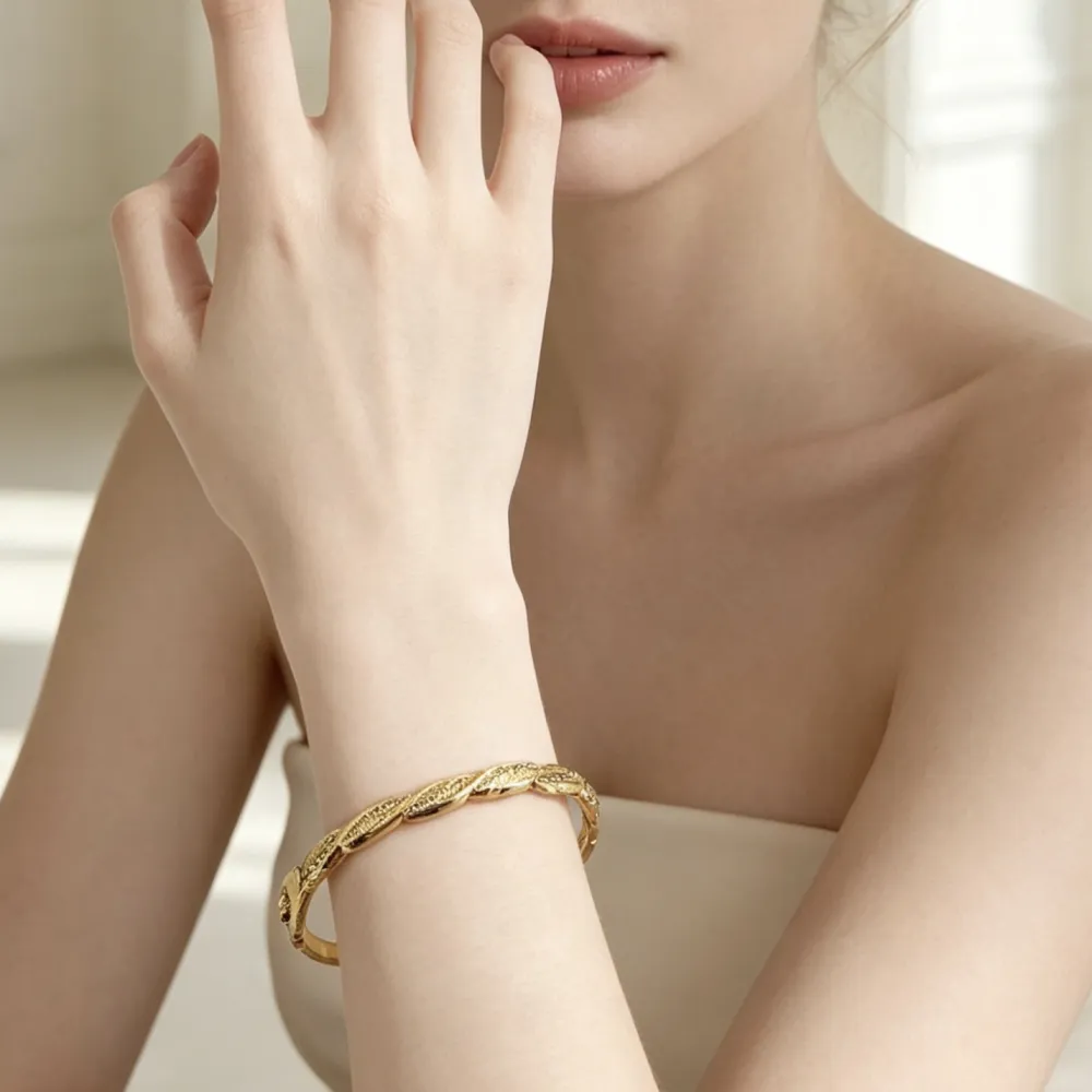 Treccia-Bracciale Rigido in Acciaio - BR-413-3162
