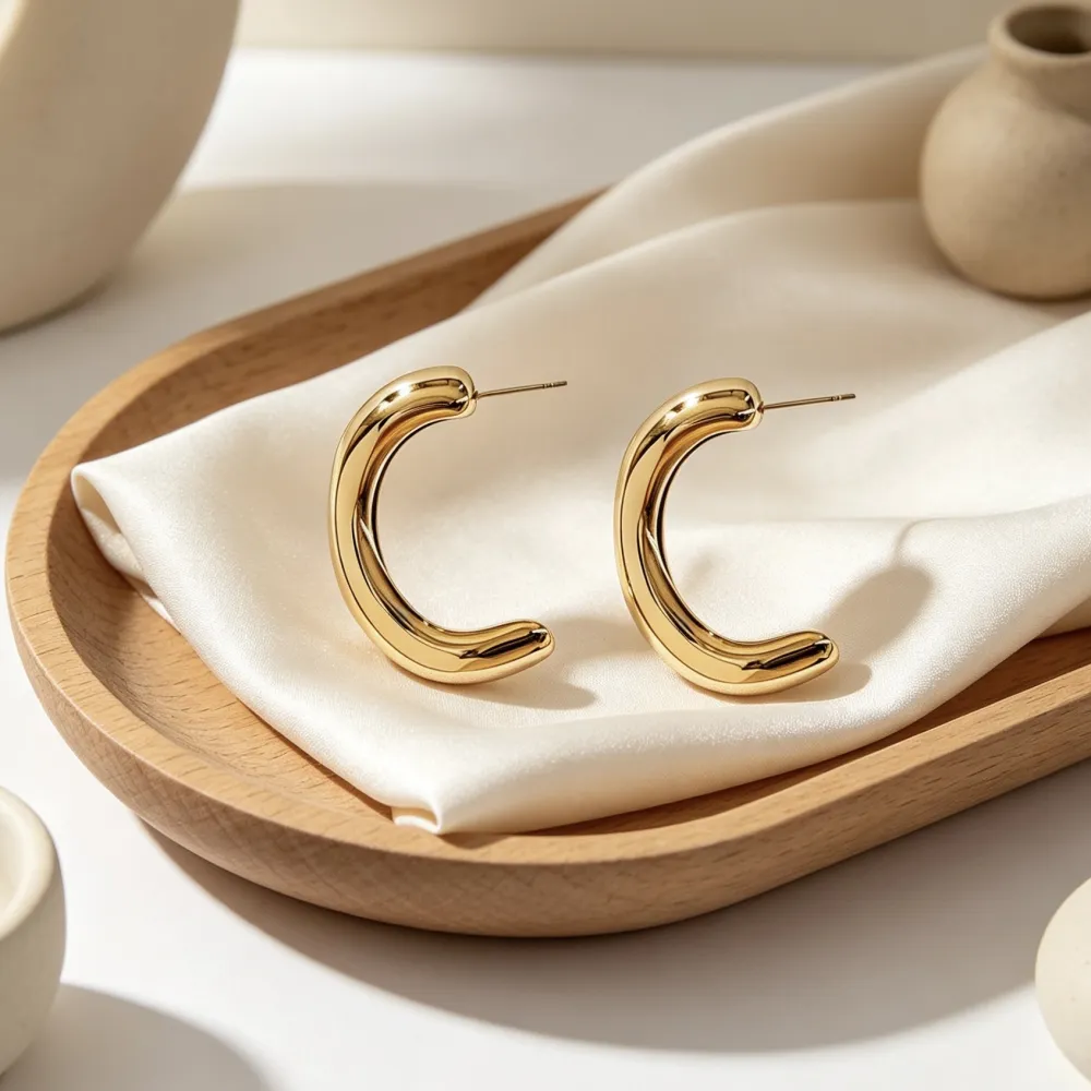 Curva-Orecchini Moda in Acciaio - OR-413-302