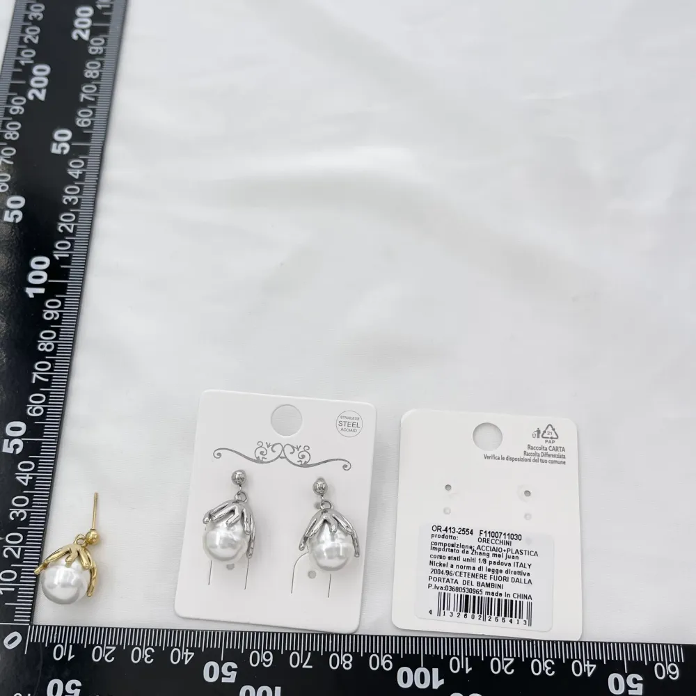 Fiore con perla-Orecchini Moda in Acciaio - OR-413-2554