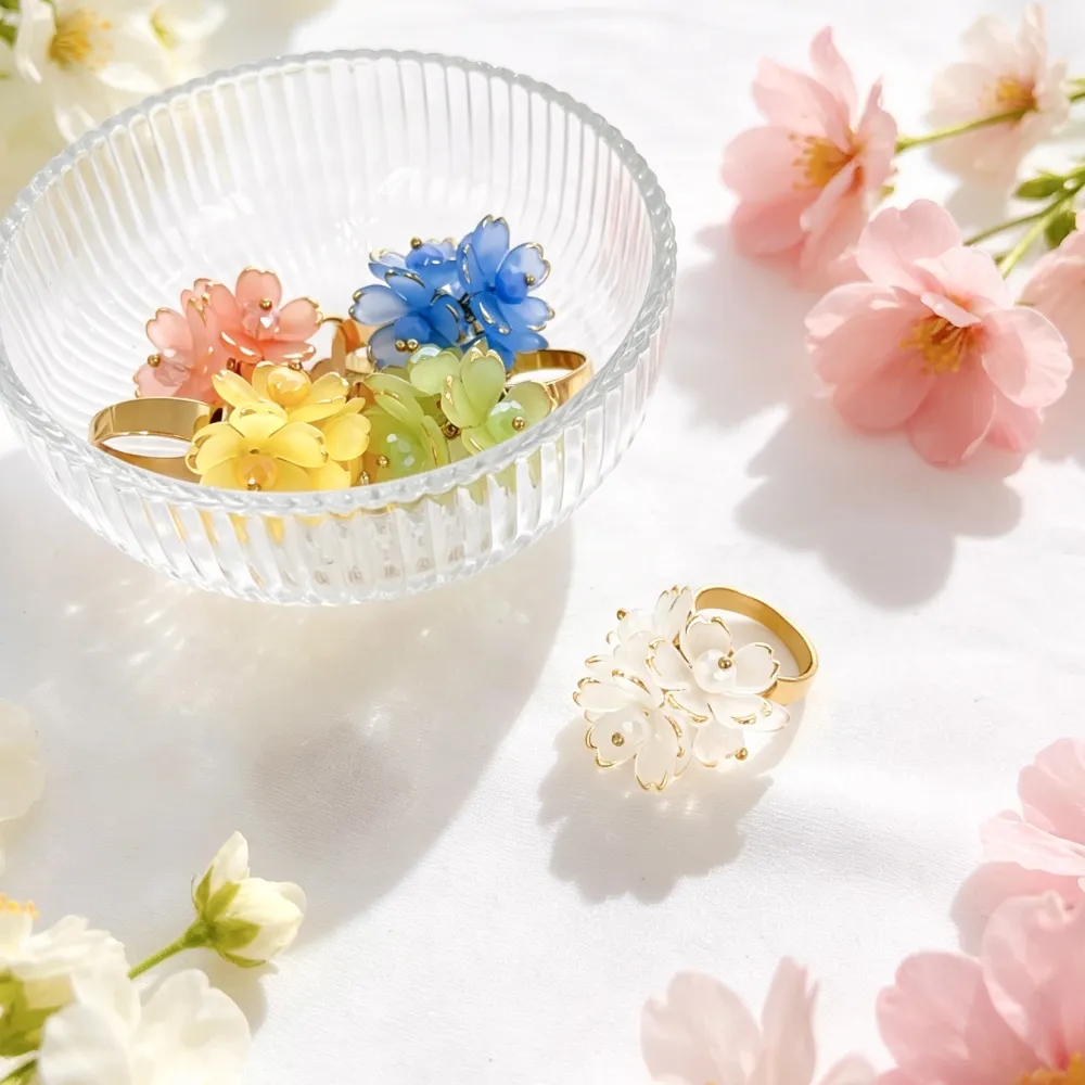 Fiori-Anello Regolabile in Acciaio 24pz (espositore incluso) - AN-732-662