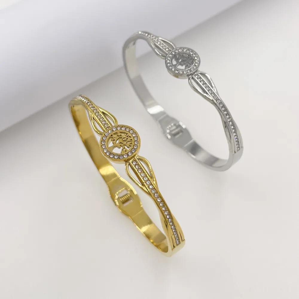 Albero della Vita -Bracciale Rigido in Acciaio - BR-413-8673
