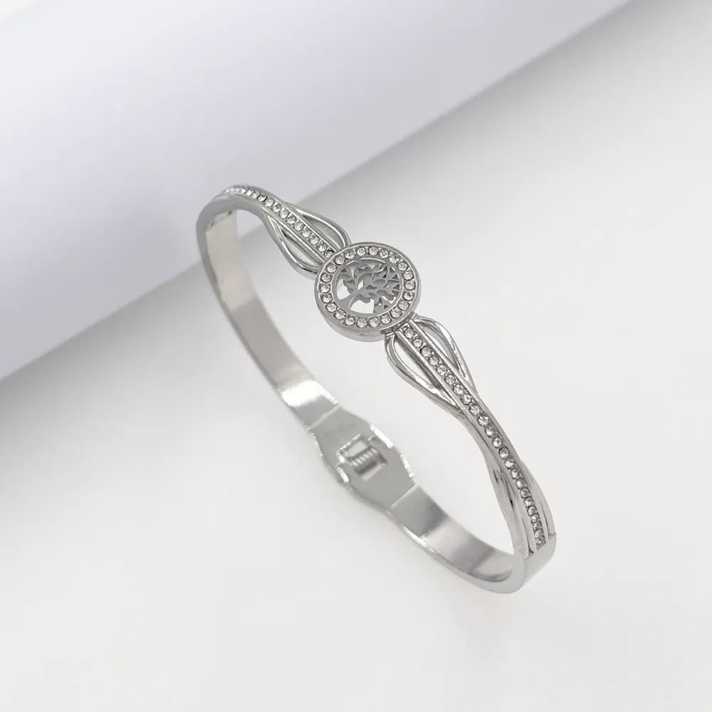 Albero della Vita -Bracciale Rigido in Acciaio - BR-413-8673