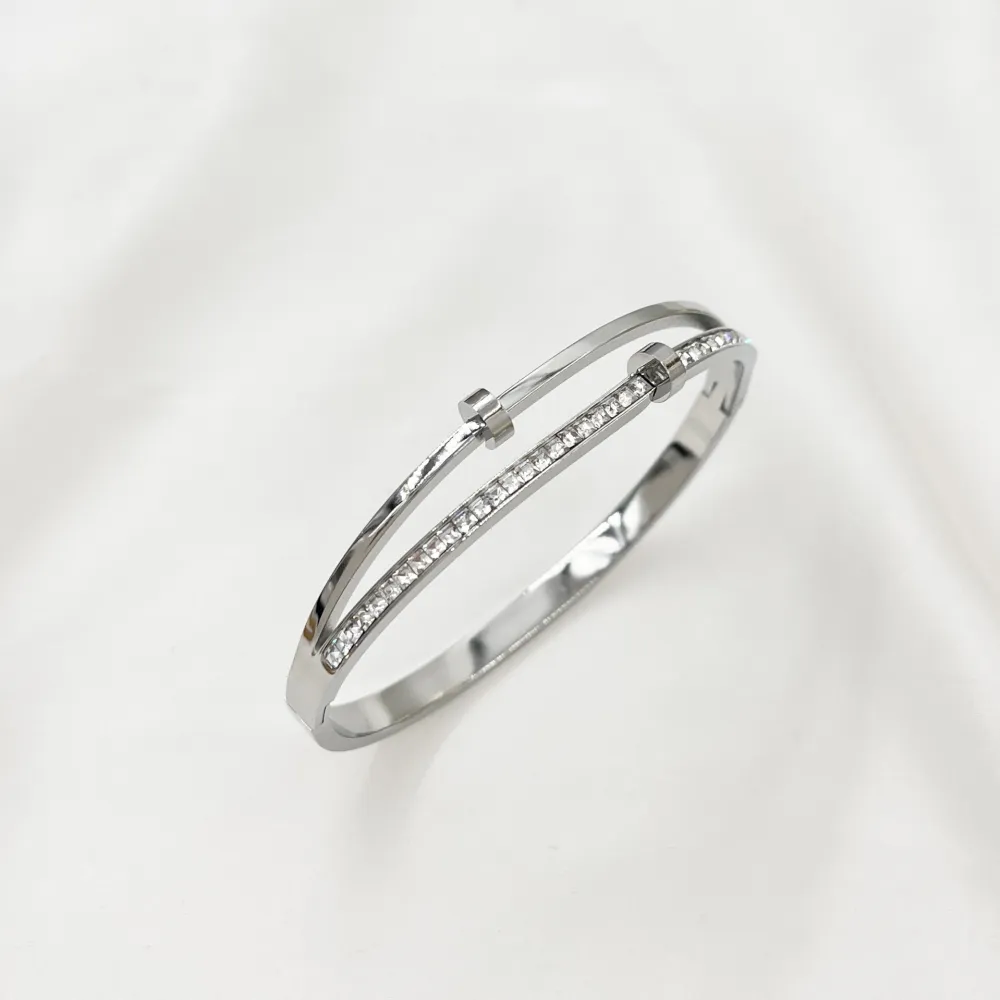 Quadrifoglio -Bracciale Rigido in Acciaio - BR-413-7413