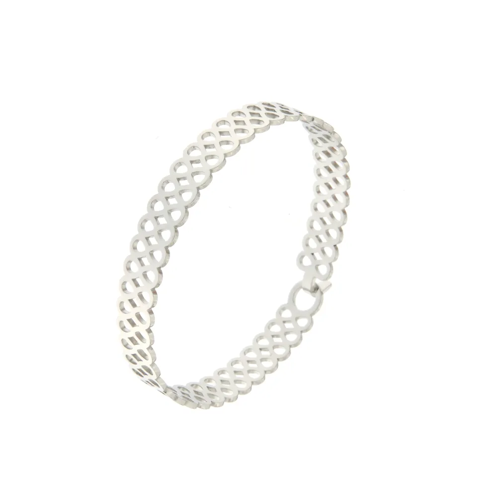 Fantasia 1486 - Bracciale Filigrana Rigido in Acciaio_Argento_1