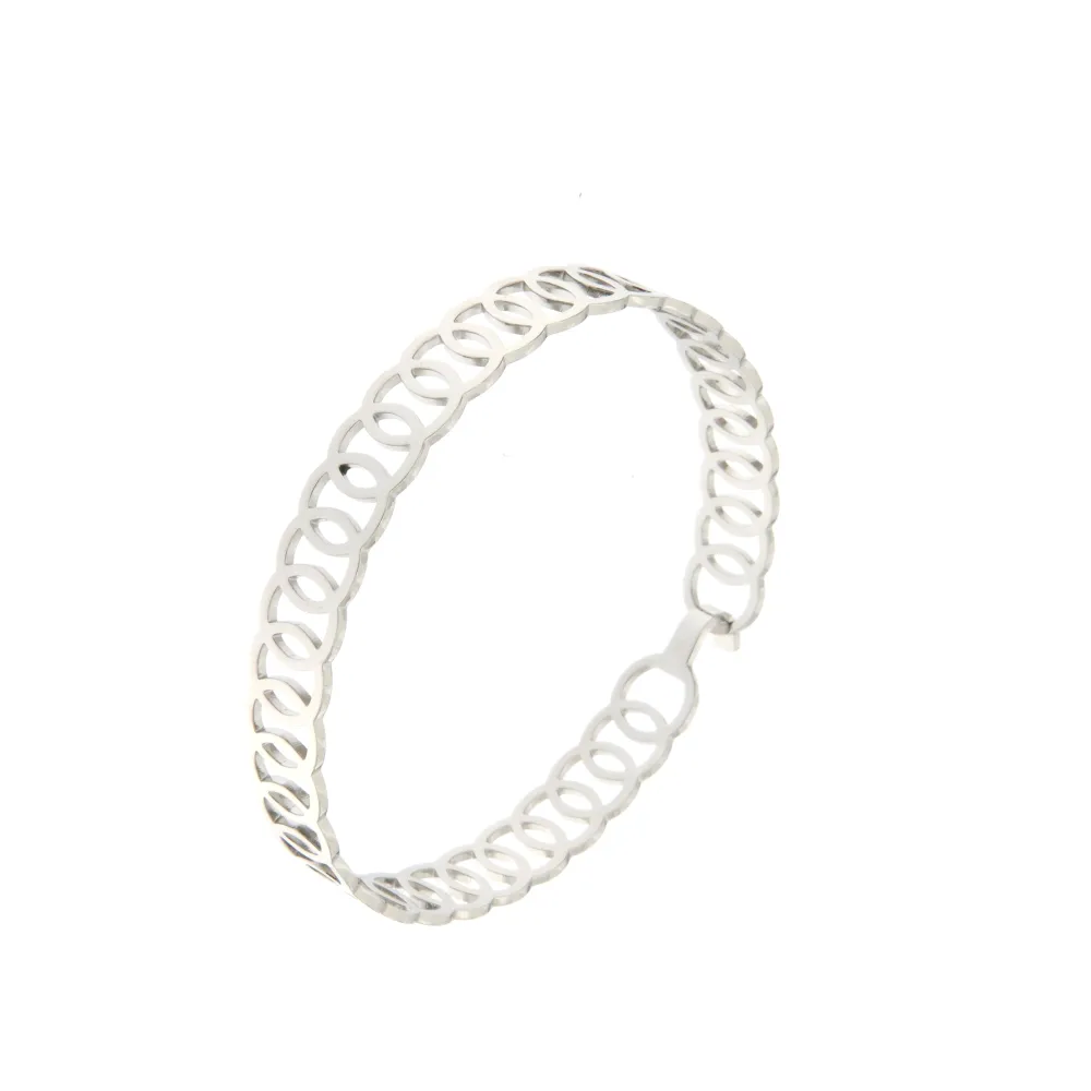 Fantasia 1487 - Bracciale Filigrana Rigido in Acciaio_Argento_1