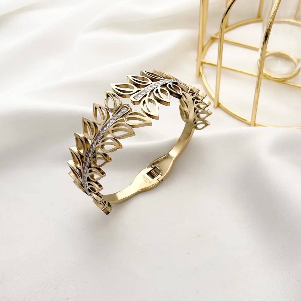 Foglia-Bracciale Rigido in Acciaio - BR-413-2300