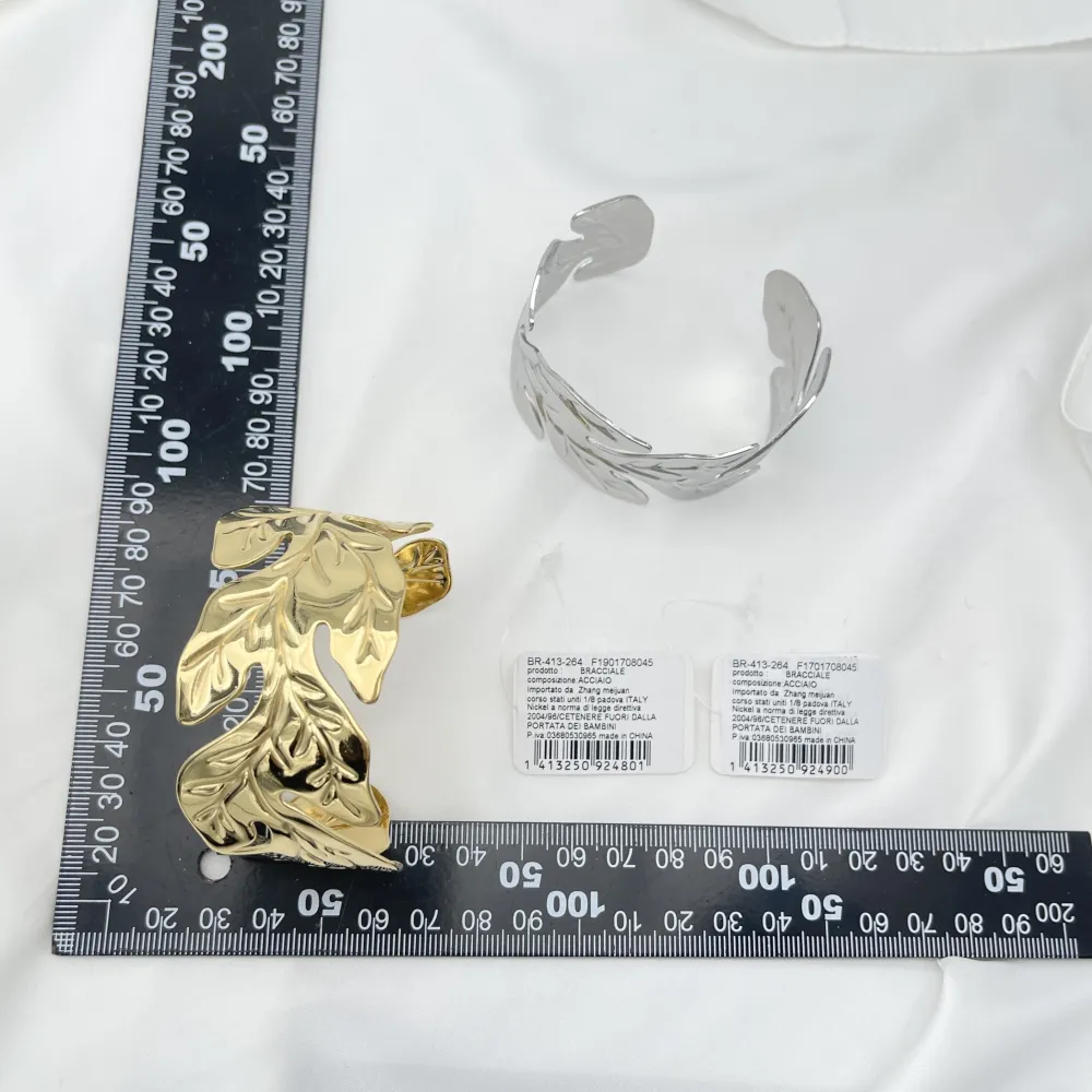 Foglia  -Bracciale Rigido in Acciaio - BR-413-264