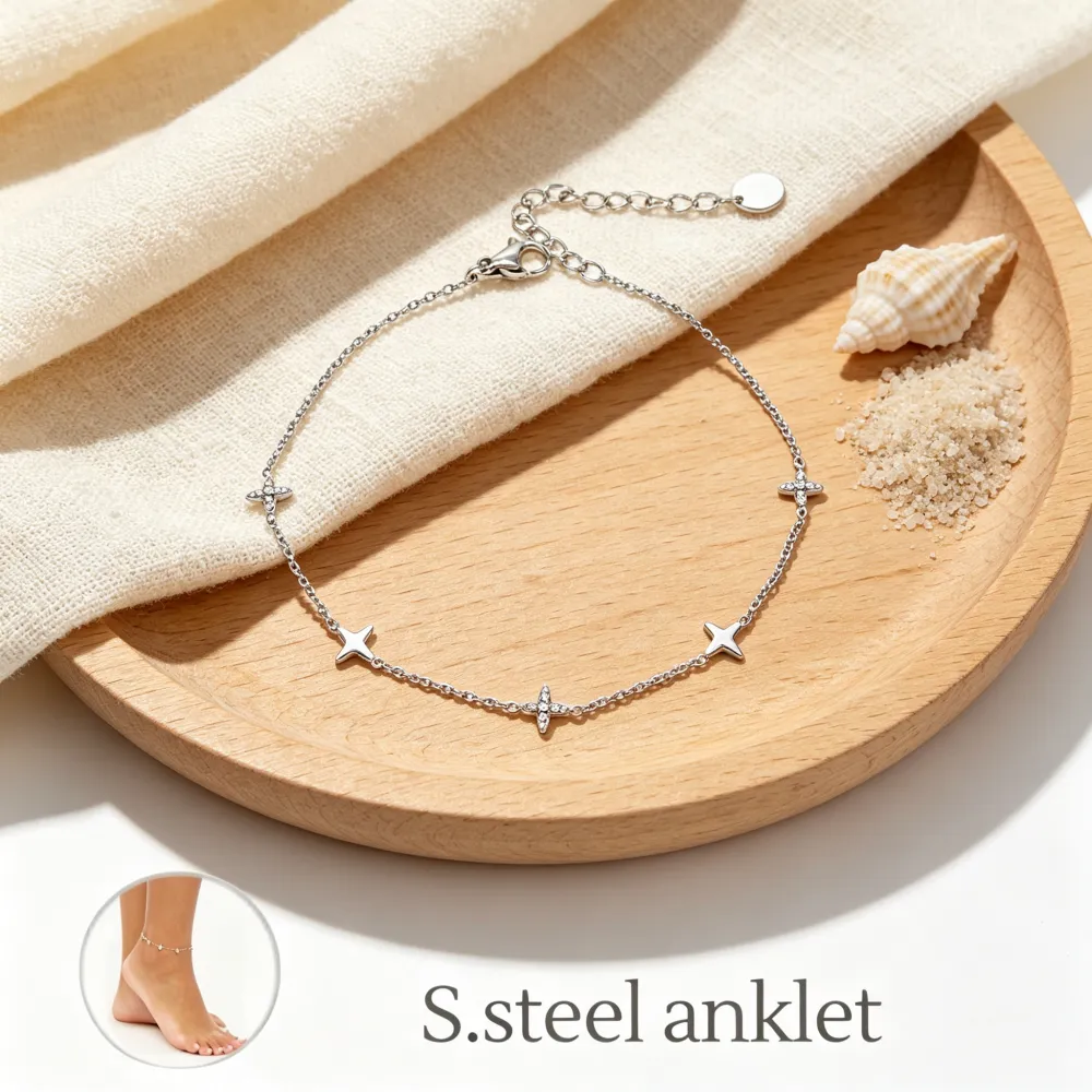 Croce- Multi Pendenti Caviglie in Acciaio - CV-103-AA6814B