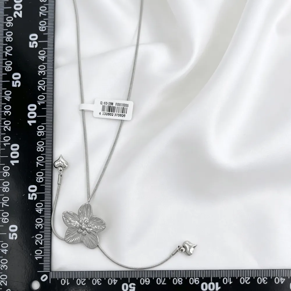 Fiore-Collana lunga regolabile in Acciaio - CL-413-3788