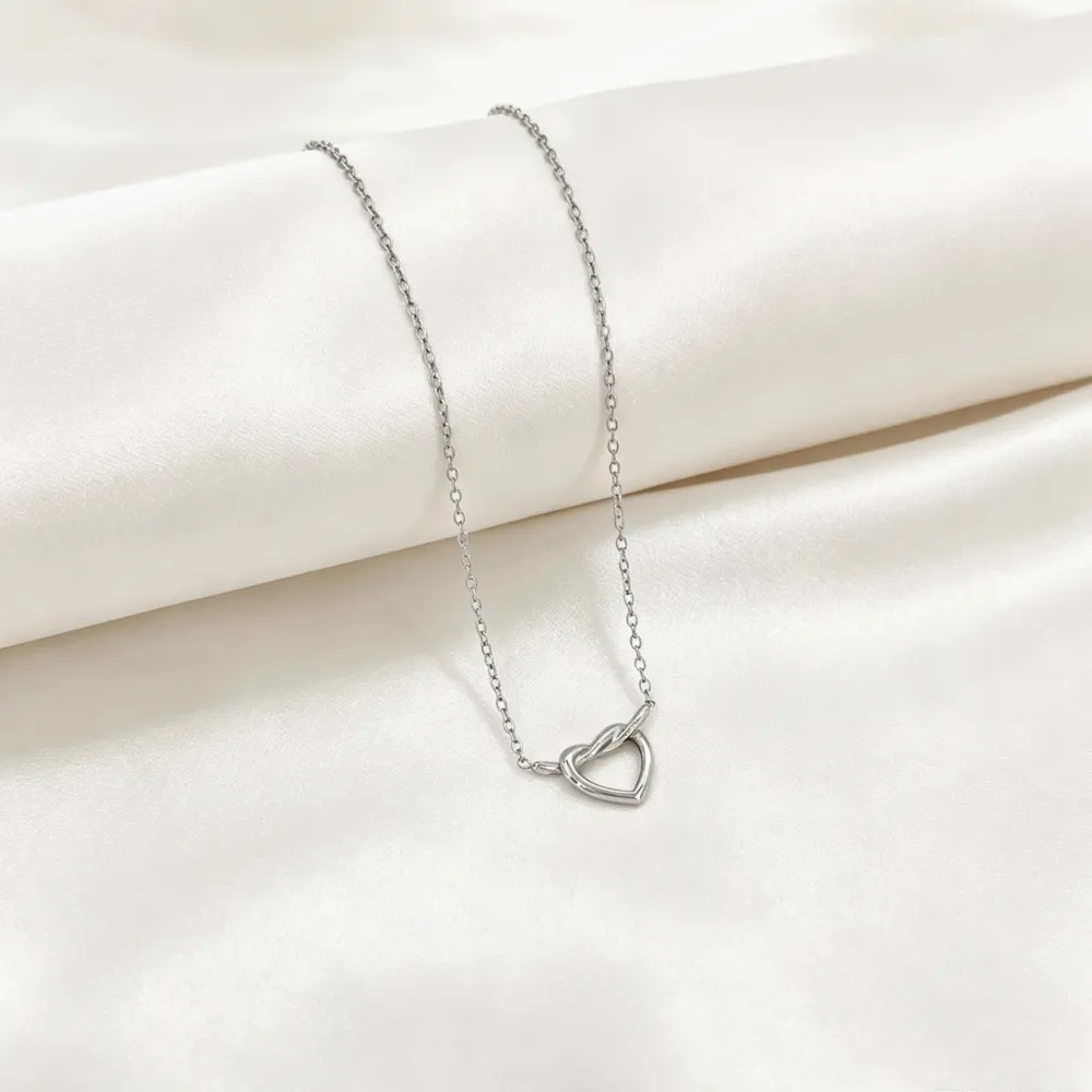 Cuore Nodo-Collana Corta in Acciaio - CL-413-3790