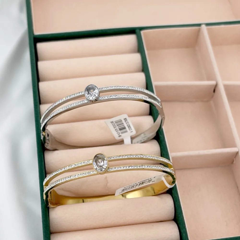 Ovale punto luce-Bracciale Rigido in Acciaio - BR-413-3176