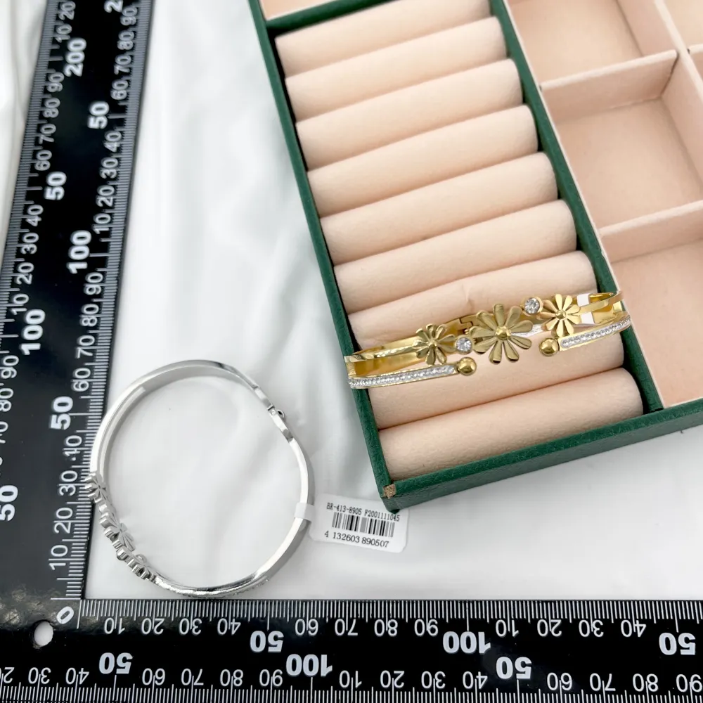 Margherita e punto luce-Bracciale Rigido in Acciaio - BR-413-8905