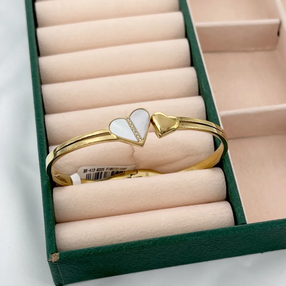 Due cuori-Bracciale Rigido in Acciaio - BR-413-8325