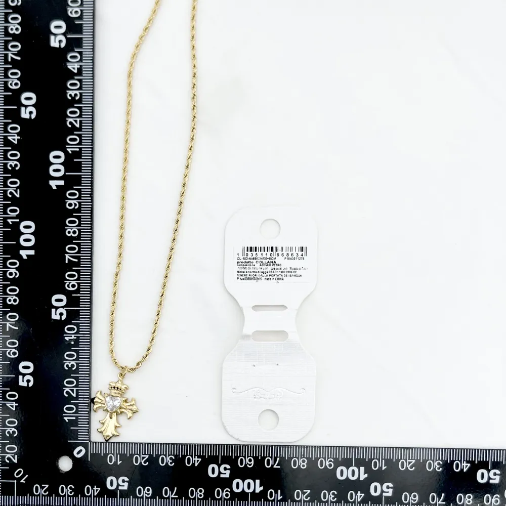 Croce -Collana Lunga in Acciaio - CL-103-AA6863N