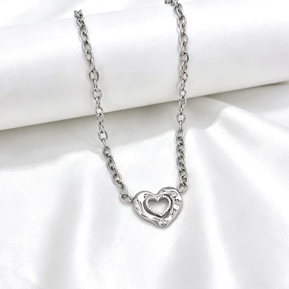 Cuore-Collana Corta in Acciaio - CAC-795-10634