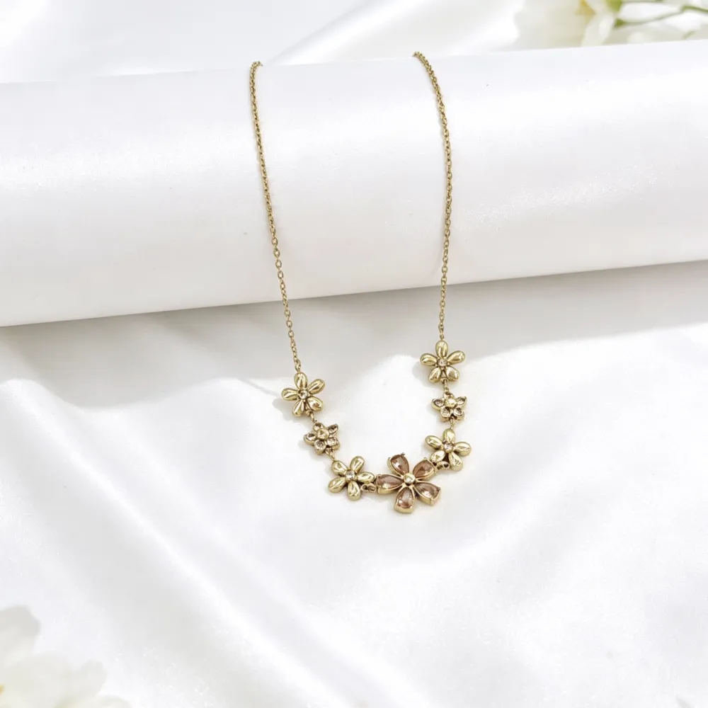 Fiori-Collana Corta in Acciaio - CL-795-10648