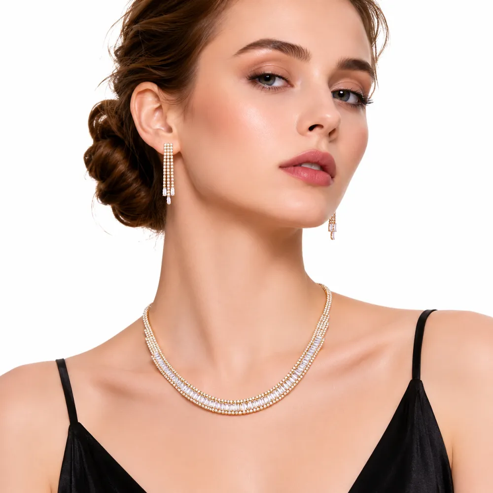 Set Collana-Orecchini Moda in Ottone - SET-416-L32