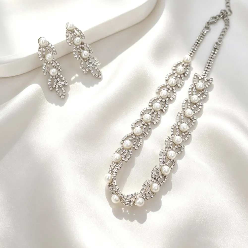 Set Collana-Orecchini Moda Per Sposa in Ottone - SET-416-L34
