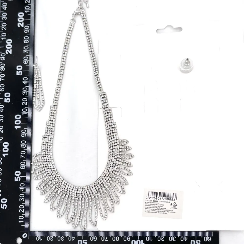 Set Collana-Orecchini Moda Per Sposa in Ottone - SET-321-G2885