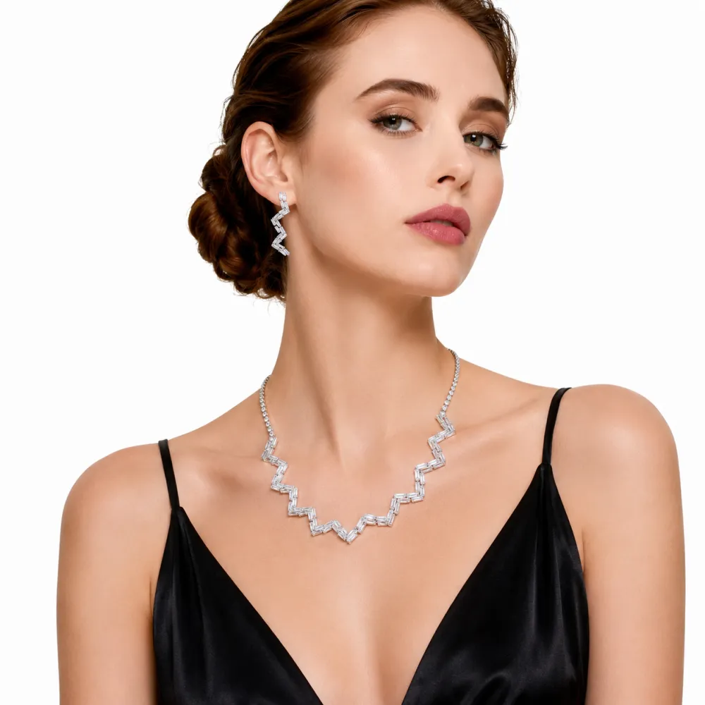 Set Collana-Orecchini Moda Per Sposa in Ottone - SET-416-L29
