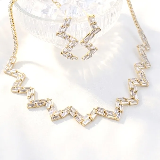 Set Collana-Orecchini Moda Per Sposa in Ottone - SET-416-L29