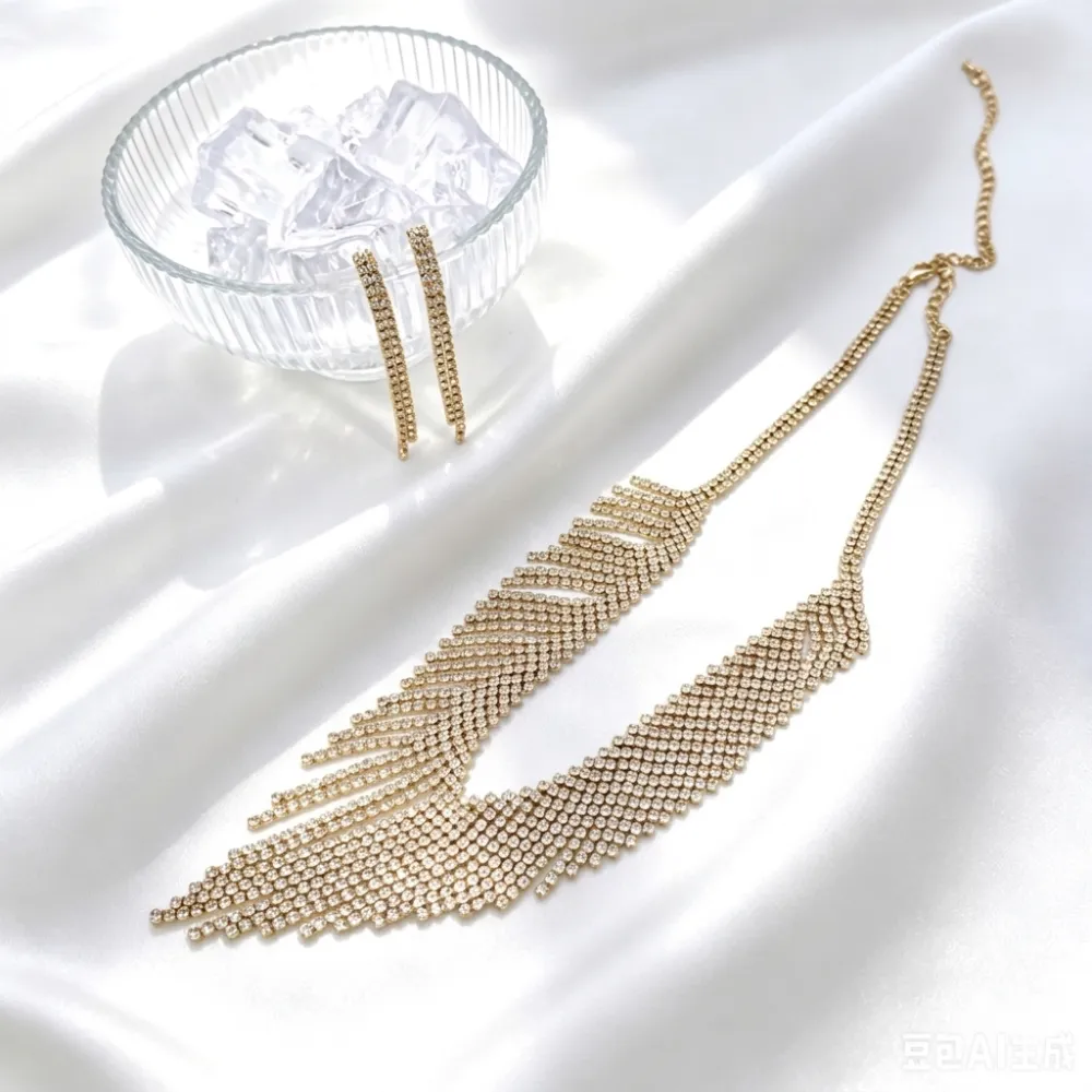 Set Collana-Orecchini Moda Per Sposa in Ottone - SET-416-L57