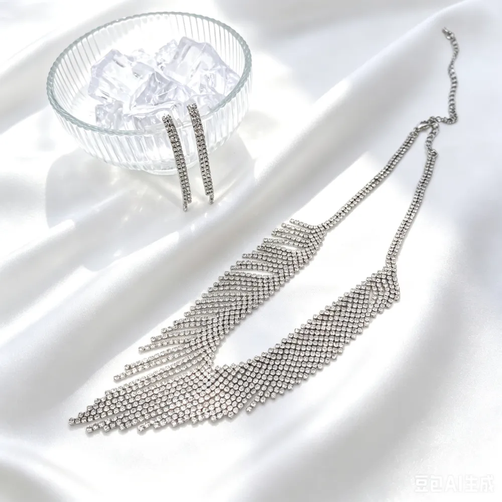 Set Collana-Orecchini Moda Per Sposa in Ottone - SET-416-L57