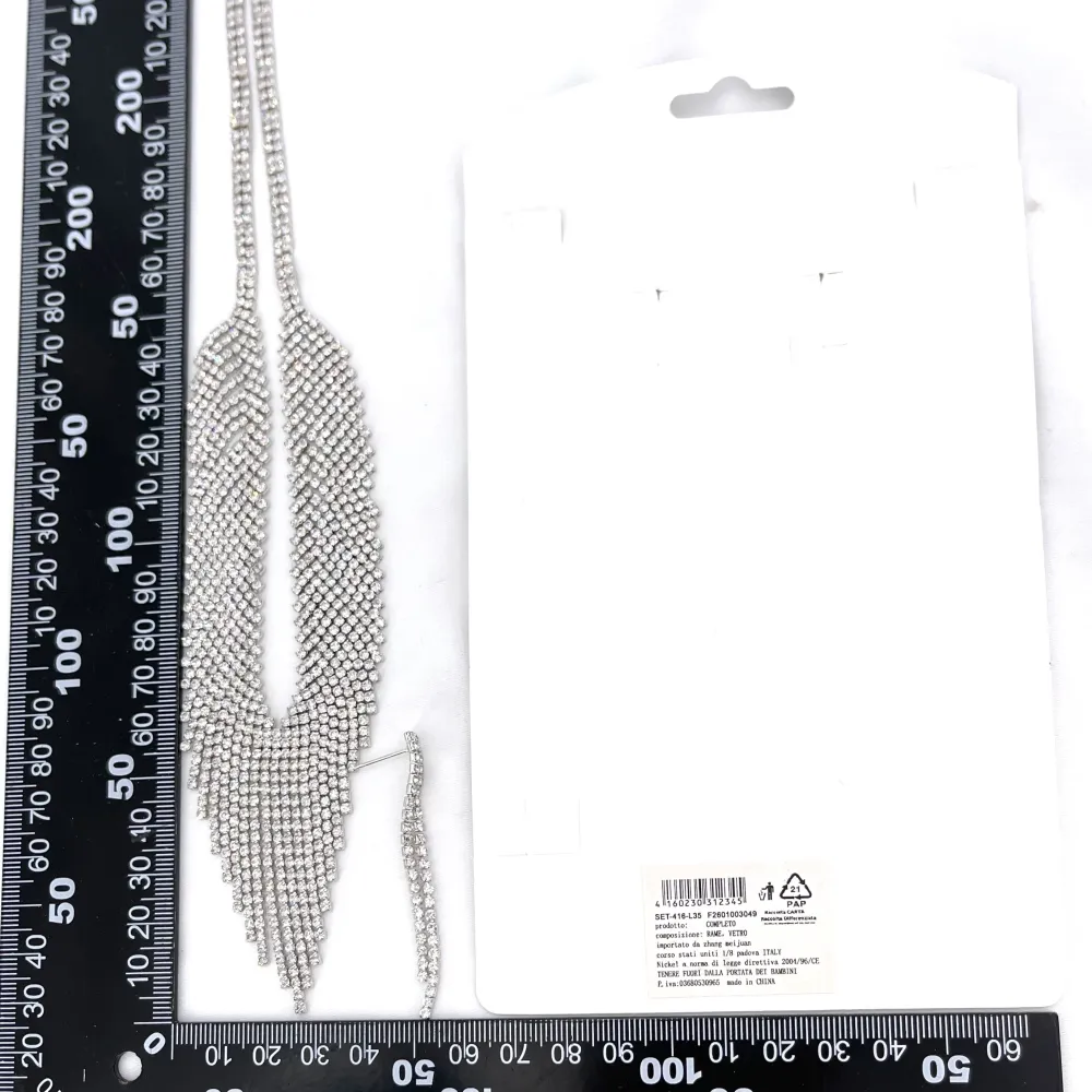 Set Collana-Orecchini Moda Per Sposa in Ottone - SET-416-L57