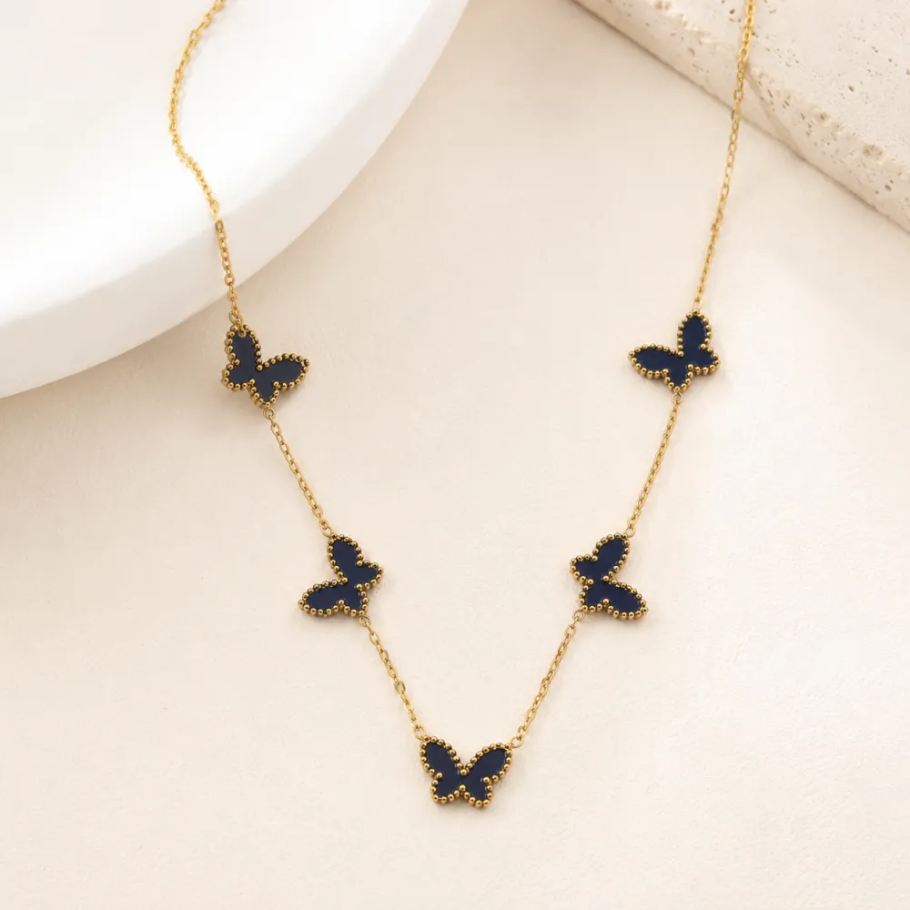 Farfalle-Collana corta in Acciaio - CL-413-3807