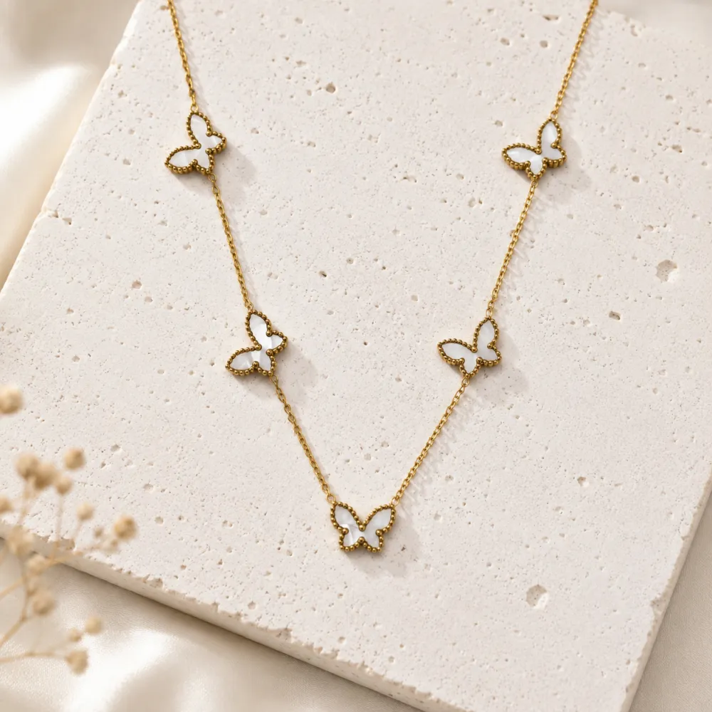 Farfalle-Collana corta in Acciaio - CL-413-3807