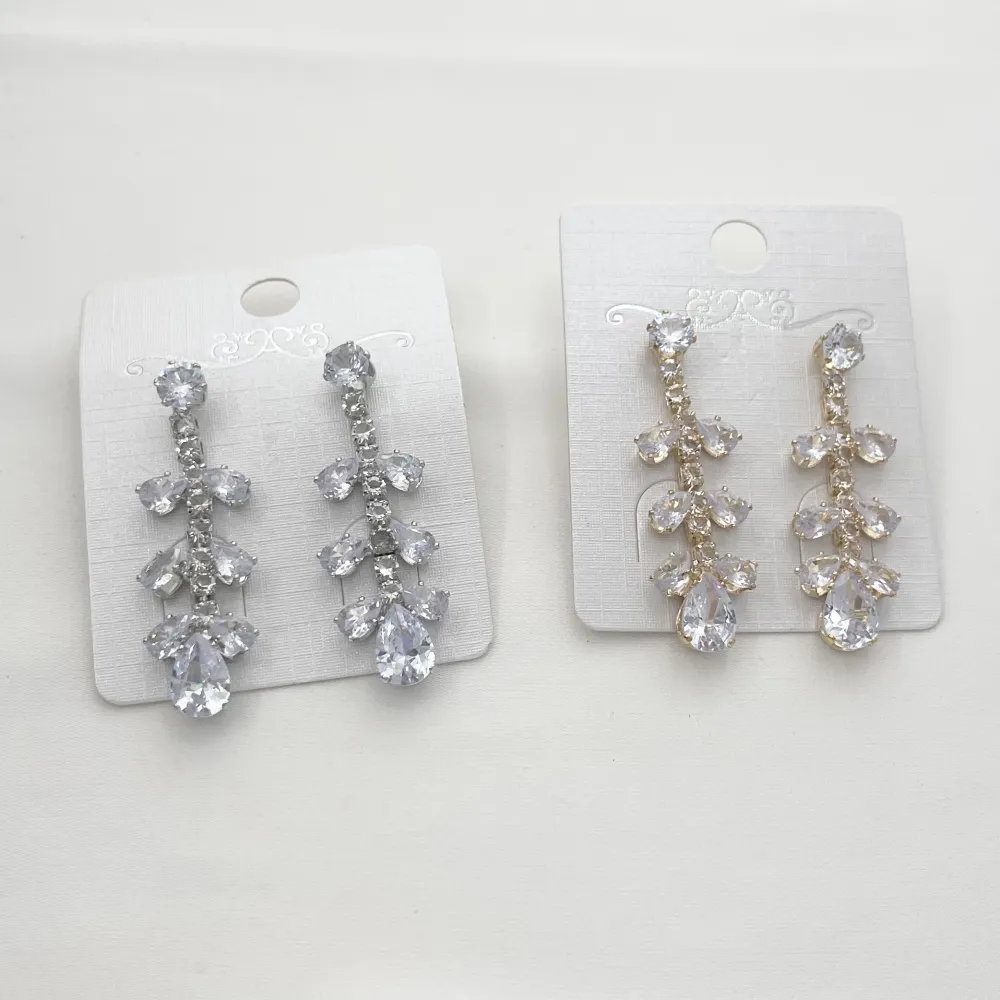 Foglia Pendente-Orecchini a Clip - OMZ-416-L38