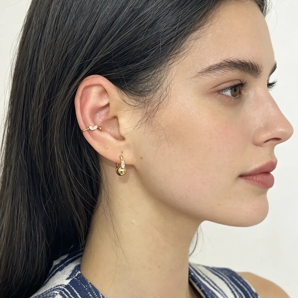 Foglia - Earcuff in acciaio - OR-103-AA6953