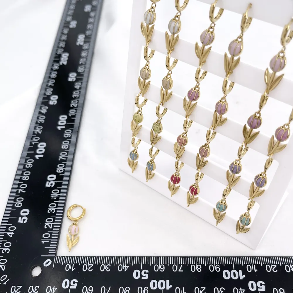 Tulipano-12 Paia Orecchini in Acciaio - OR-103-AA6501E