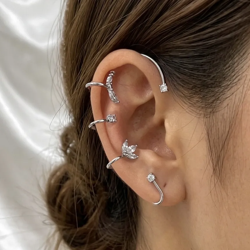 Earcuff in Acciaio con zirconi - OR-795-22508