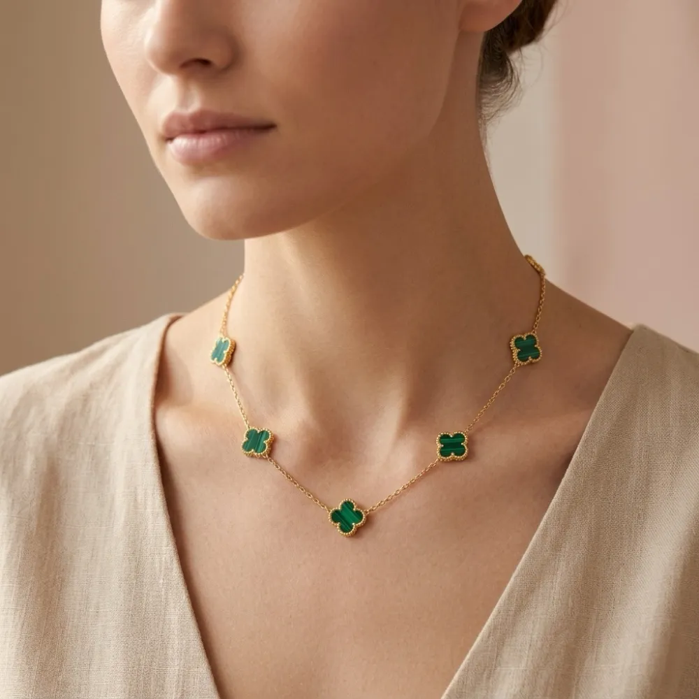Fiore piccolo Smaltato-Collana Corta in Acciaio - CAC-413-3021/9mm