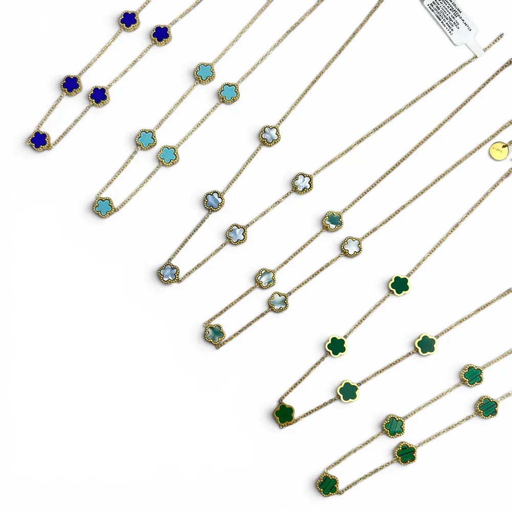 Fiore piccolo Smaltato-Collana Corta in Acciaio - CAC-413-3021/9mm