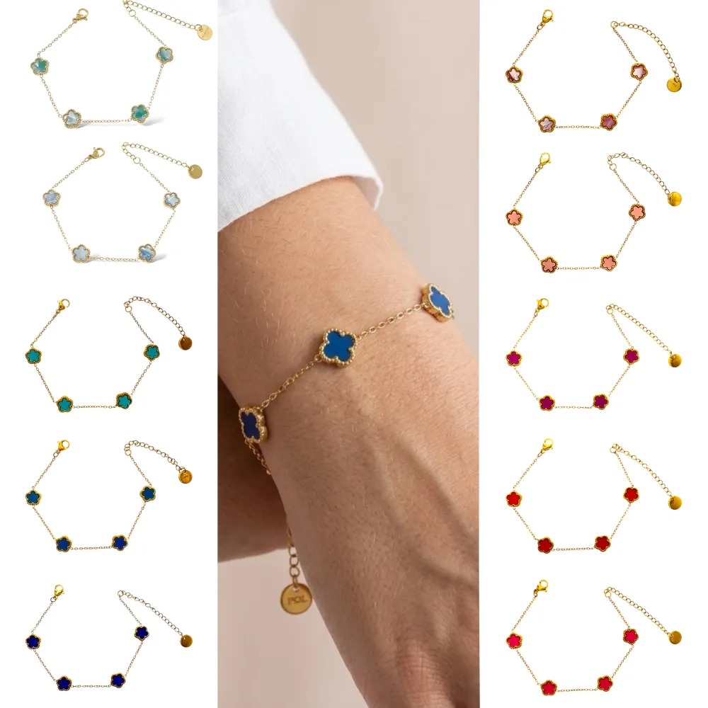 Fiore piccolo Colorato -Bracciale in Acciaio con Chiusura - BAC-413-2765/9MM