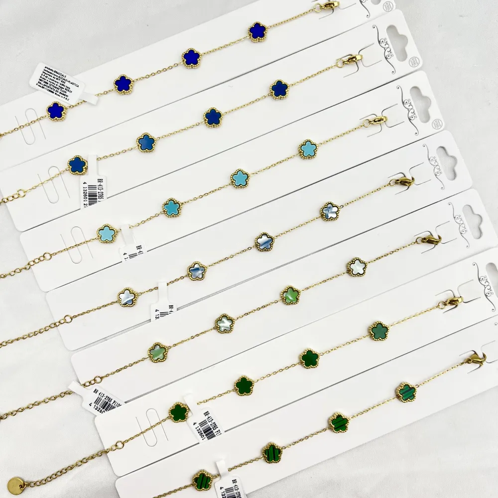 Fiore piccolo Colorato -Bracciale in Acciaio con Chiusura - BAC-413-2765/9MM